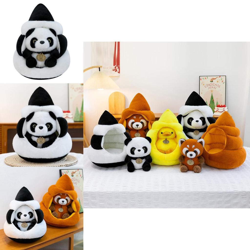 Pet Plush Toy Cartoon Raccoon Panda Duck With Pp Cotton Filling For Kids And Giftgiving