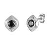 Fashion Black Zircon Geometric Stud Earrings for Men, Waterproof Hypoallergenic Stainless Steel Small Earrings, Hip Hop Jewelry