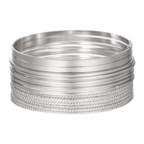 Vintage Irregular Bracelet Set Gold Exaggerated Glossy Zinc Alloy Bangle Jewelry Gift for Women Girls