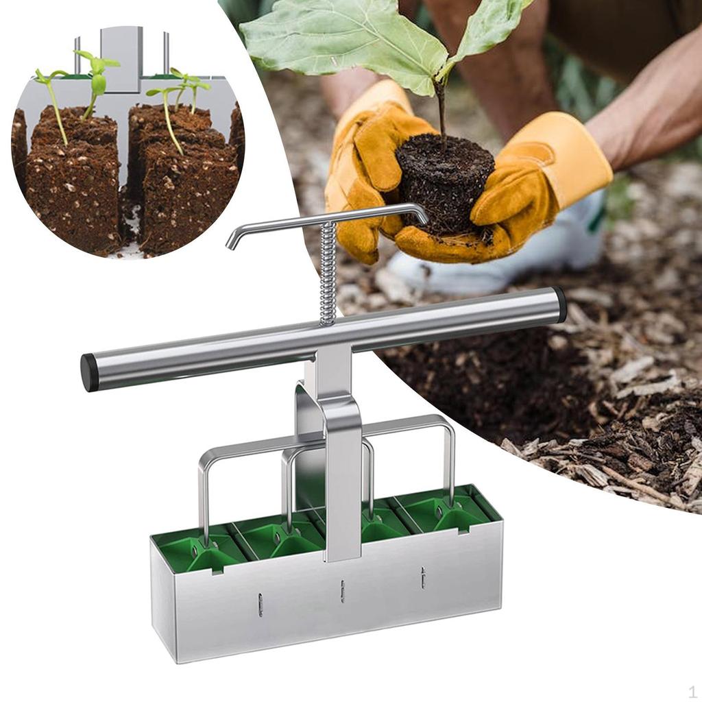 Soil Block Maker, 4 Cells Blocking Tool, Quad Blocker, for Propagator Seedling