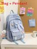Mochila Bonita para Niñas con Estampado de Lazo y Nylon para la Escuela y Viajes