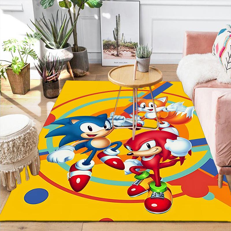 1Pc Sonic Friends Adventure Rug, Office Carpet Indoor Outdoor Doormat, Non-Slip, Comfortable, Living, Christmas Halloween, Xmas Gift N1307