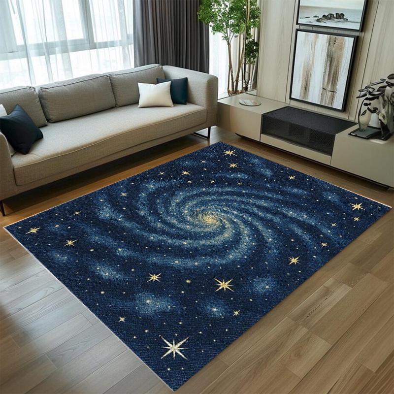 Galaxy Starry Carpet Mat Rug Home Decoration Space Theme Floor Area Rug Living Room Bedroom Universe Design Decor