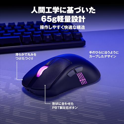 ASUS Gaming Mouse / ROG Keris II Origin / Tested by Professional FPS Players / 65g / Ergonomic Design / RGB Lighting / 42,000dpi ROG AimPoint Pro