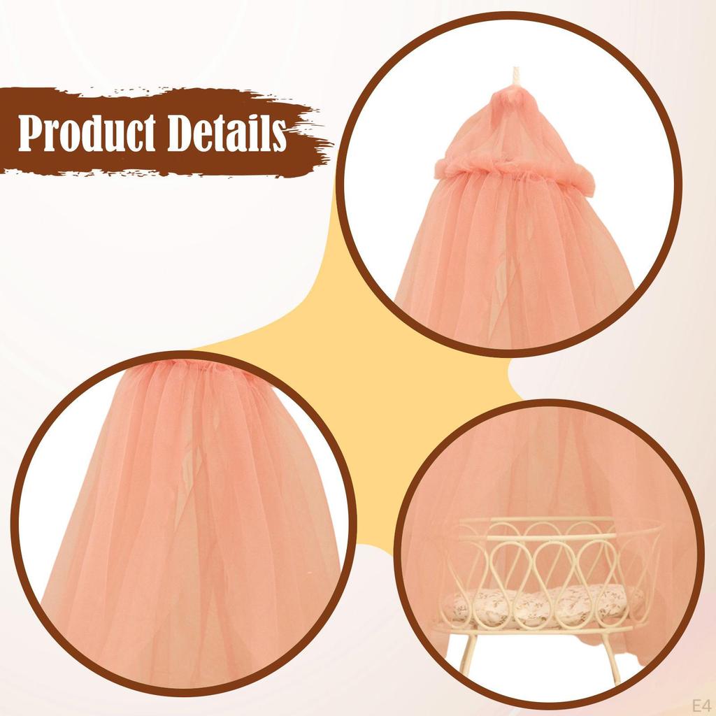 1/12 Cradle and Canopy Set Crib Bed DIY Accs Miniature Doll House Furniture for Handcraft