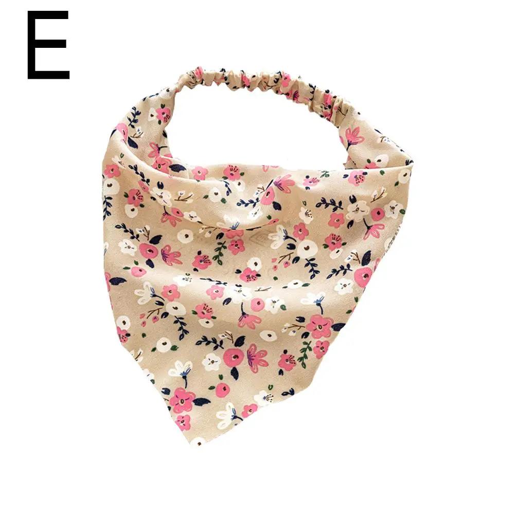 Rural Style Triangular Headscarf Women's Elastic Band Headscarf Printing Summer Elastic Triangular Headband Versatile O4P9