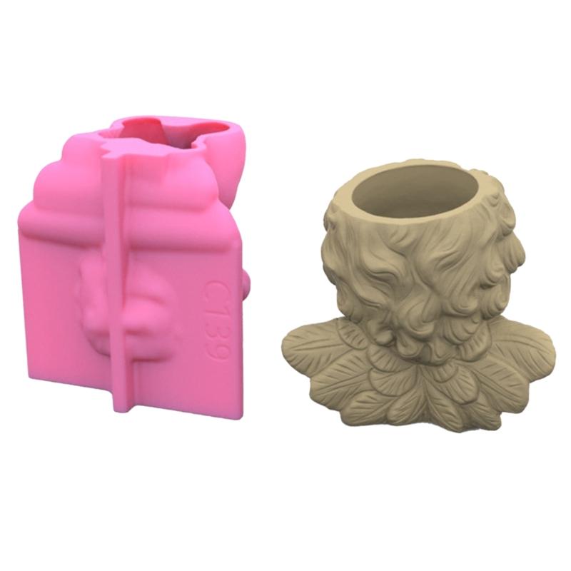 Succulents Flower Pot Resin Silicone Mold Suitable for Diy Garden Concrete Flower Pot Pen Holder Crafts Home Decor