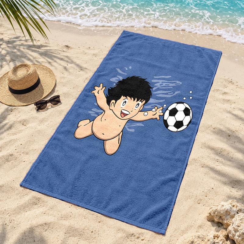 CAPITÁN TSUBASA Toalla de Playa de Microfibra Secado Rápido Libre de Arena Ligera Toallas de Playa para Viajes Natación Camping