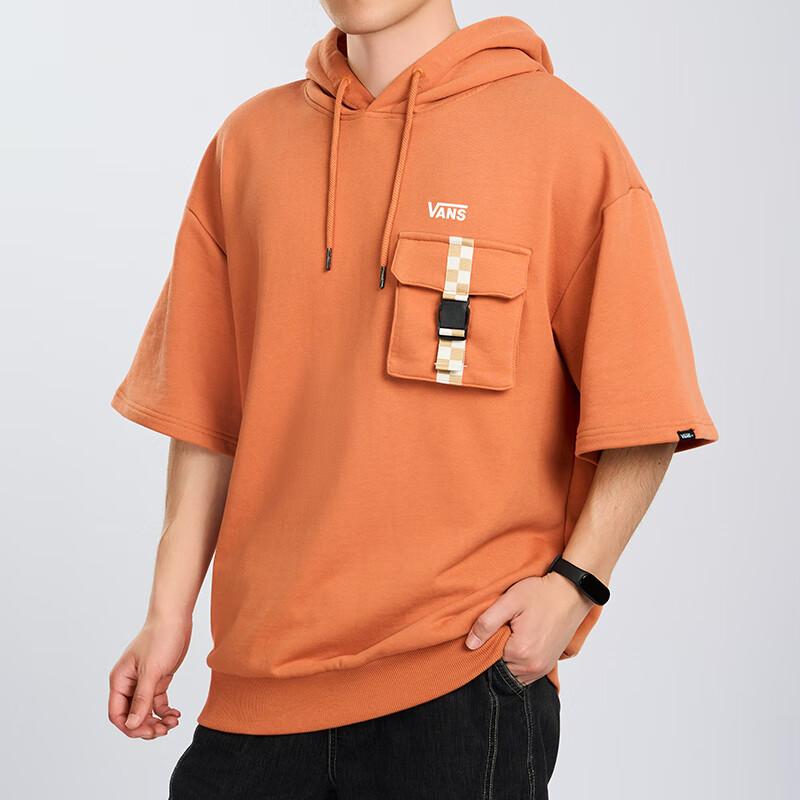 Vans Oversized Soft Comfortable Casual Short Sleeve Hoodie Unisex Hoodies Brick VN000GR4EHC