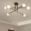 Prosty Żyrandol Sufitowy z Gałęziami Nowoczesny Nordycki E27 Czarno-Złoty LED Lampa Sufitowa Oświetlenie Restauracji Korytarza Balkonu