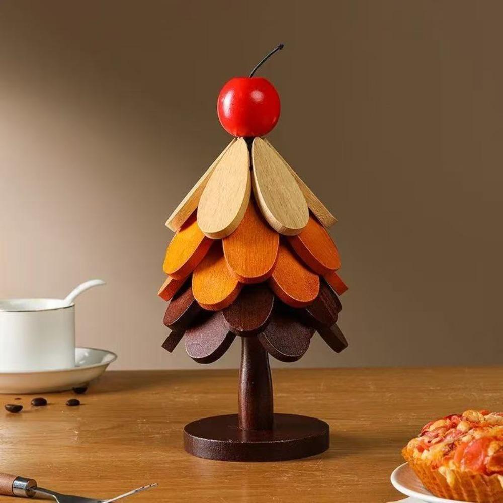 Tree-shaped Heat-resistant Trivet Wooden Cup Pad Multi-functional Insulation Hot Pad  Table Decor