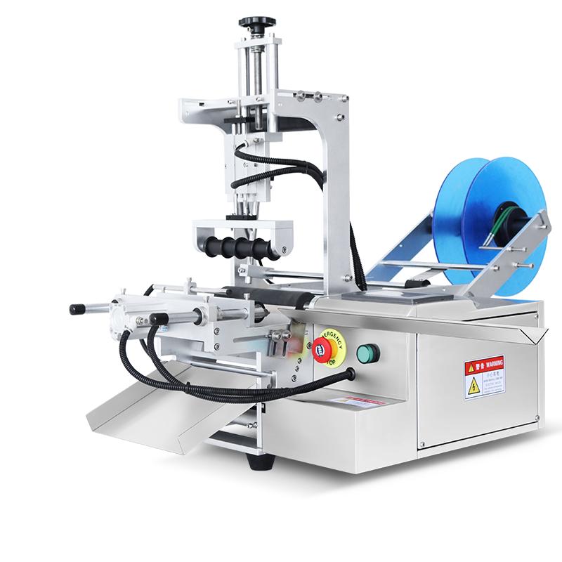 ZONESUN ZS-TB101 Tabletop Single Double Side Round Bottle Labeling Machine Slideway Automatic Feeders Label Sticker Machine