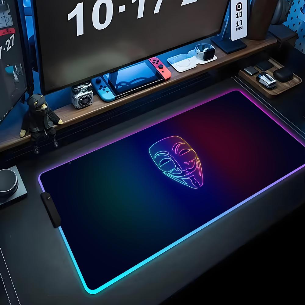 

mask Mouse Pad RGB Gaming Mousepad Big LED Pad PC Desk Mat Luminous Mouse Pad Large Keyboard Mats Table Rug With Backlit 600x300x3mm