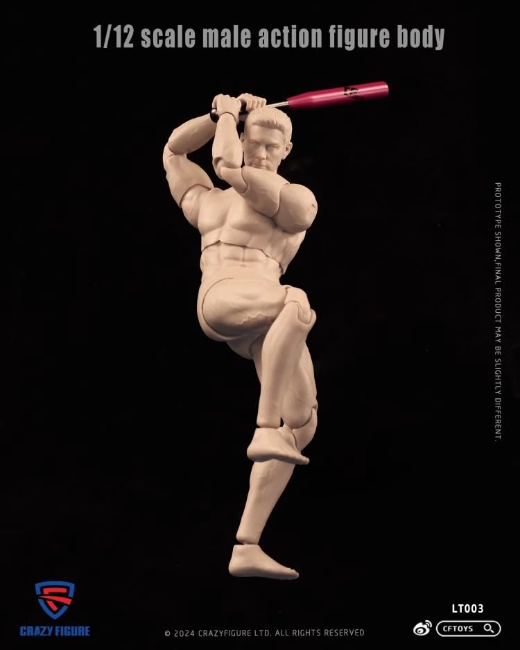 Scale Action Figure CRAZY FIGURE LT003 Male Movable Action Jointed Body and Head [TOYBARJAPAN] 1/12