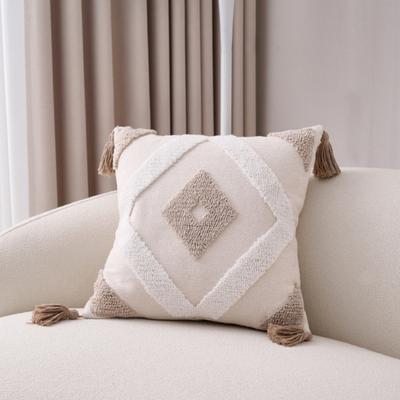 Yousheng Bohemský povlak na polštář Geometrický tuftovaný přehozový povlak na polštář s třásněmi Dekorativní boho povlak na polštář pro domov Statek Pohovku Gauč Ložnici