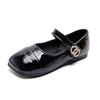 Girls' Leather shoes2026Spring New Square-toed Mary Jane Velcro Princess Shoes, Flat Patent Leather Performance Shoes for Girls