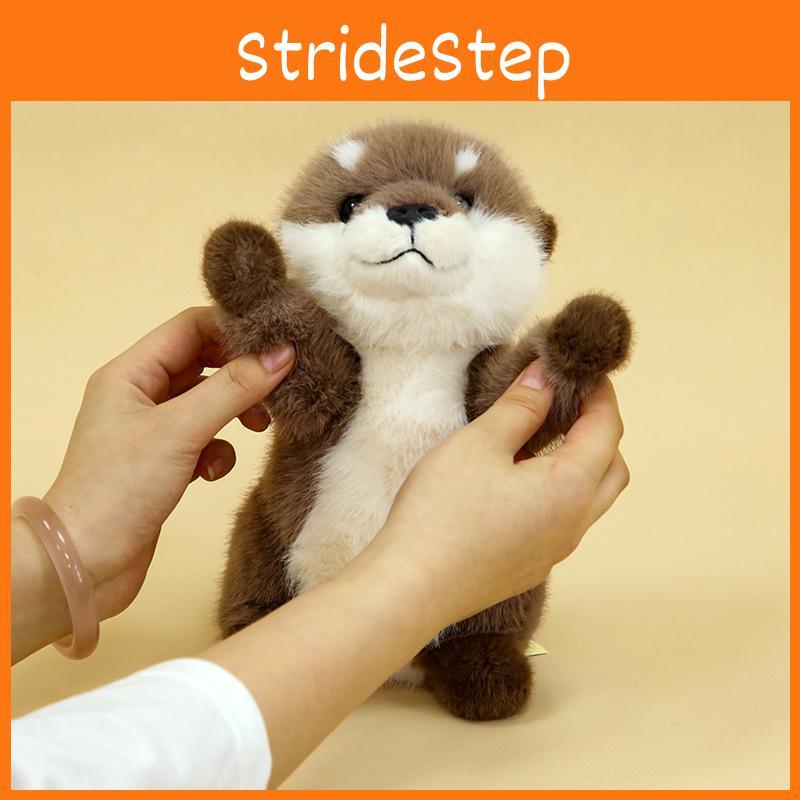 Soft Plushie Otter Rabbit Fur Stuffed Toy With Pp Cotton Filling For Room Kids