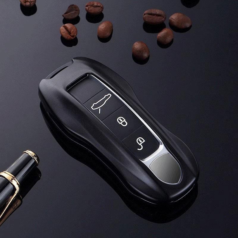 Aluminum Alloy Car Key Case Shell Key Cover For Porsche Cayenne Panamera - 911 Taycan Protective Accessory