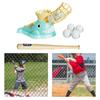 Baseball Pitching Device with Bat and 6 Balls for Backyard Fun