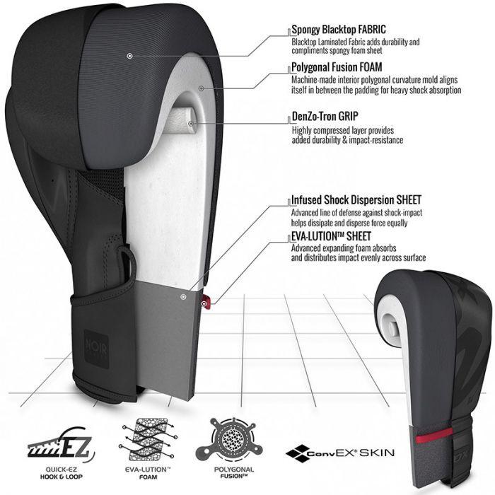 RDX F15 Boxing Gloves Black/Black 14oz