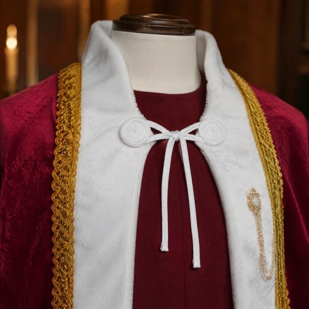 Burgundy Velvet Cape Long Cosplay Cloak Adults Medieval Cape Christmas