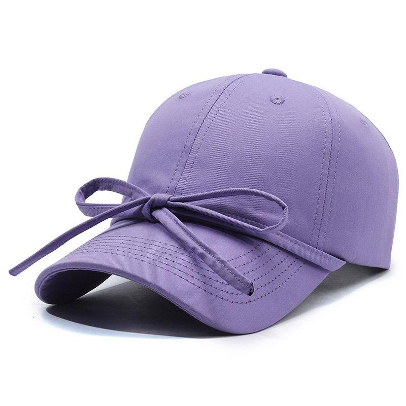 Bow-tie Baseball Cap, Solid , Sweet , Versatile and Fashionable Women's Hat with Wide brim