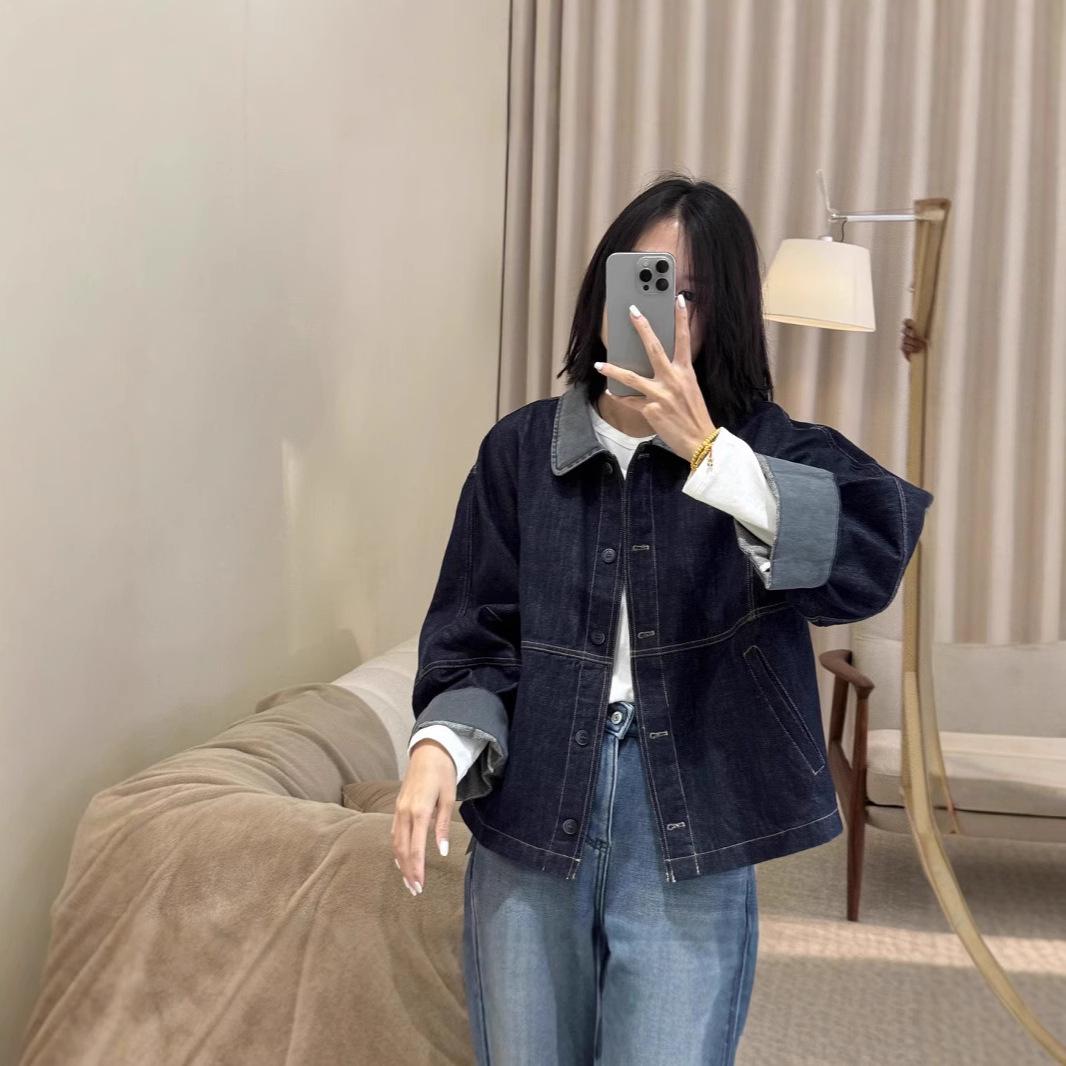 

Women s Retro Patchwork Washed Denim Jacket - Spring 2025 Fashion, Loose Casual Top L
