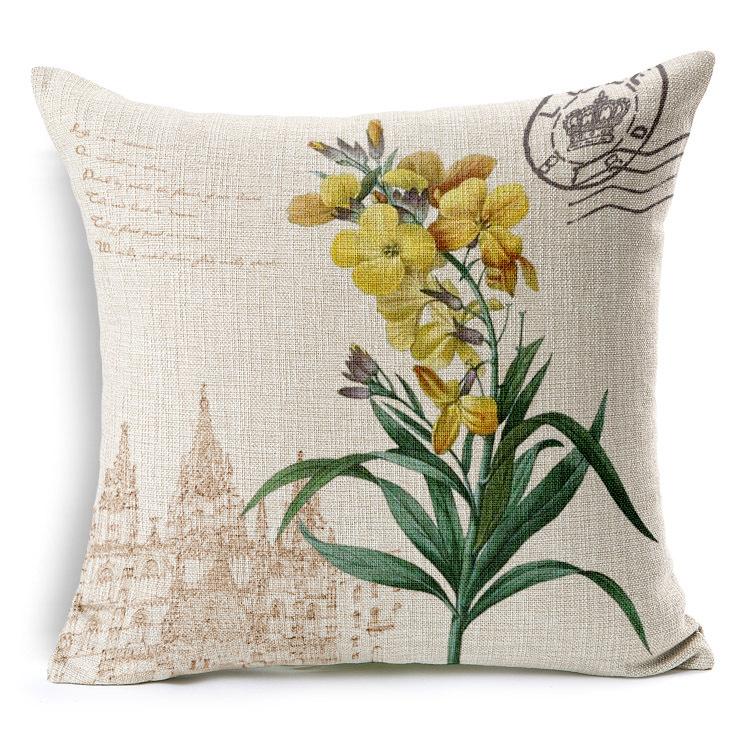Retro Colorful Flowers Pillows Floral Pillowcase For Home Decorative Decoration Sofa Pillowcase