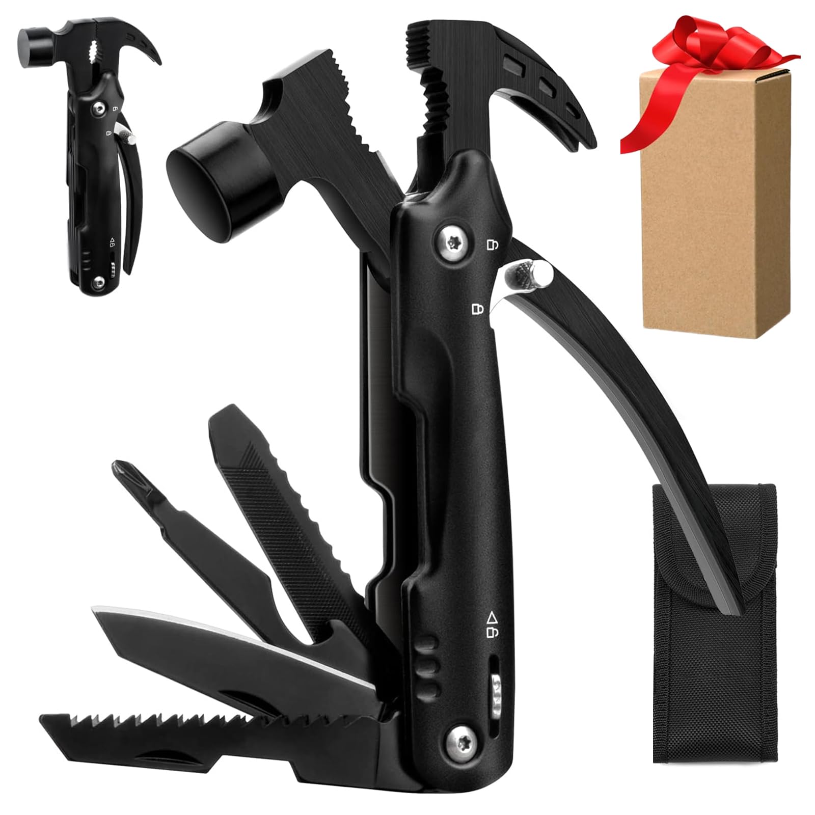 

в 1 с хранилищем GSON Peg Многофункциональный Складной Из 3Cr13 Коррозия Оснащенный Запирающейся Бутылкой Палаточный Колышек Колышек Карман Кемпинг Катастрофа чёрный