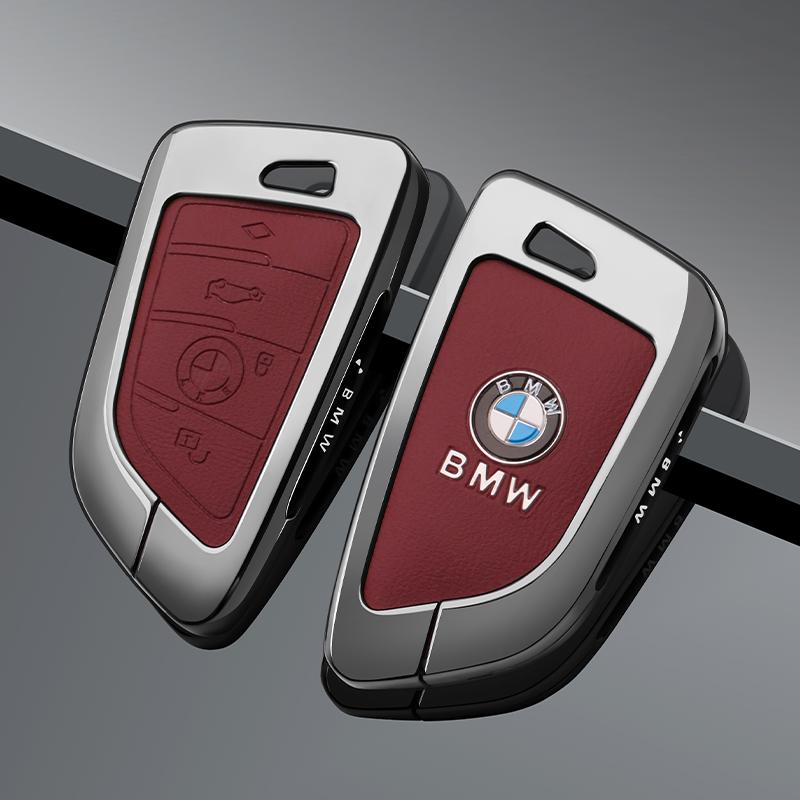 AAAXE1 Leather Car Key Case Cover Shell Keychain For BMW 1 3 5 7 Series X1 X3 X4 X5 F10 F15 F16 F20 F30 F18 F25 M3 M4 E34 Car stickers