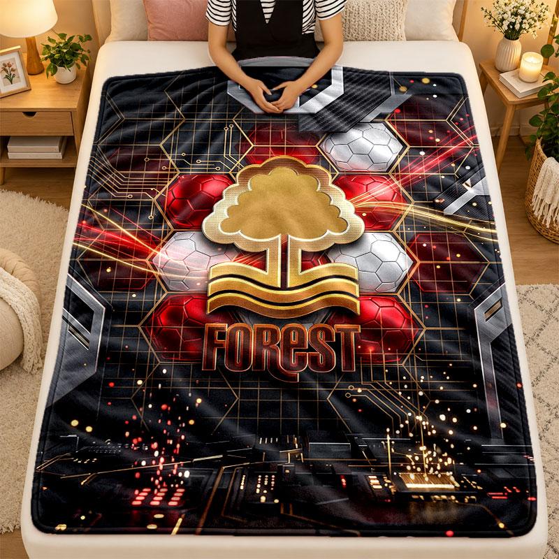Flannel BlanketNottingham Forest Football Warm Soft Throw Blanket for Indoor Sofa Bed Living Room Use