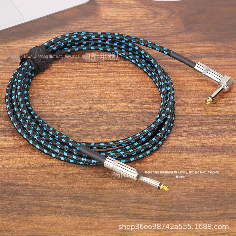 6,35 mm Audio-Abschirmkabel für Gitarre, Bass, E-Piano, Mixer – Rauschunterdrückung, gerader Stecker auf Winkelstecker.