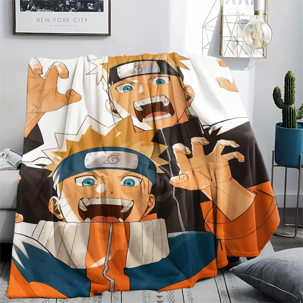 Naruto Uzumaki Pattern Flannel Blanket, High Quality Comfortable for All Seasons, Home Decor, Warmth and Comfort, Perfect for Gifts.