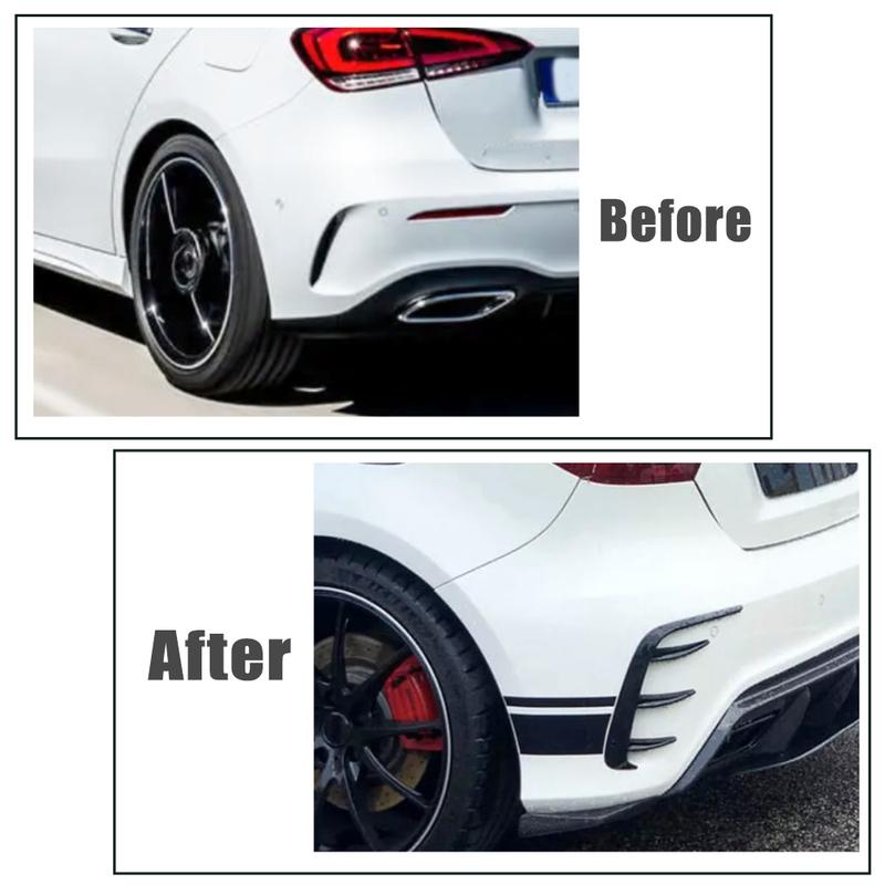 Carbon Black Rear Bumper Lip Spoiler Splitter Canard for Mercedes Benz W176 A160 A180 A200 A250 A260 A45 AMG Hatchback 2013-2018