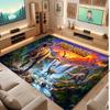 Dinosaur Theme Soft Crystal Velvet Rug Custom Name & Text Print Non Slip Floor Rug for Bedroom Living Room