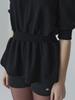 ADOREBELLE Off-Shoulder Angel Cubic T-Shirt - Black