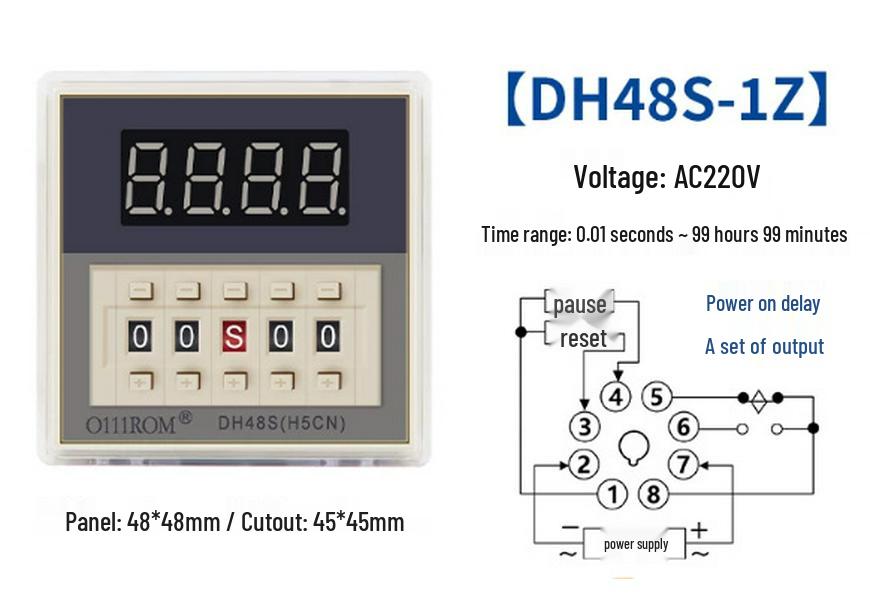 Digital Display Timer DH48S-2Z: Cyclic Control & Time Delay Relay DH48S-S 1Z S-S