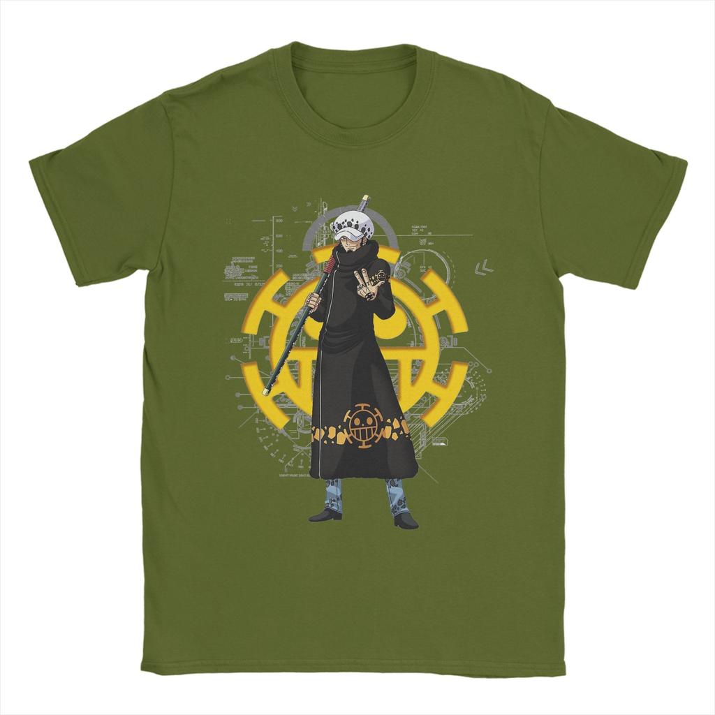 Trafalgar Law Ones Pieces T Shirts for Men 100 Cotton Funny TShirts O Neck Tee Shirt Short Sleeve Clothes Unique
