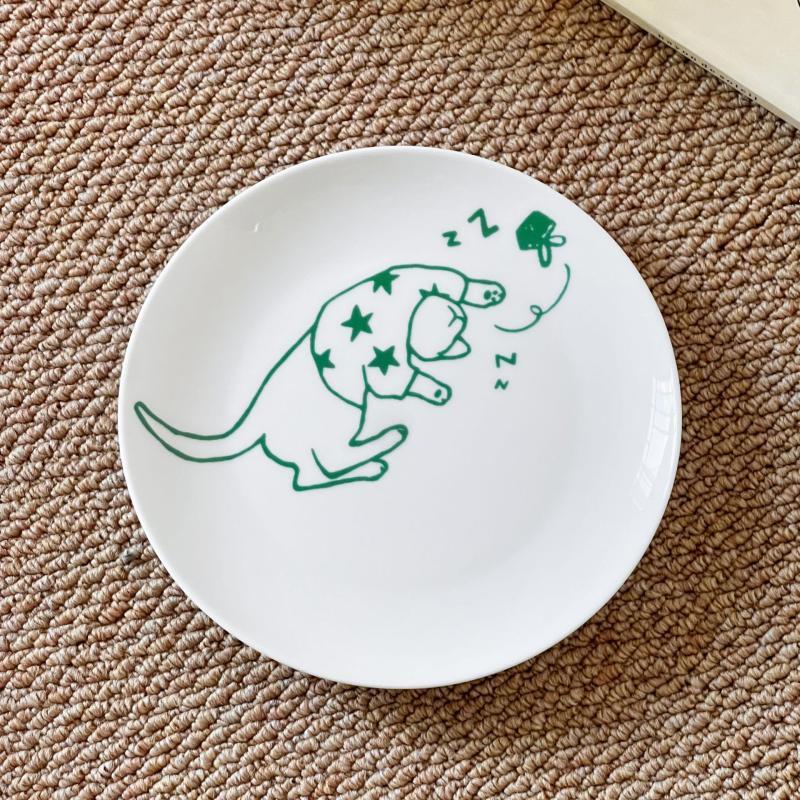 

Sleeping Cat Ceramic Dinner Plate