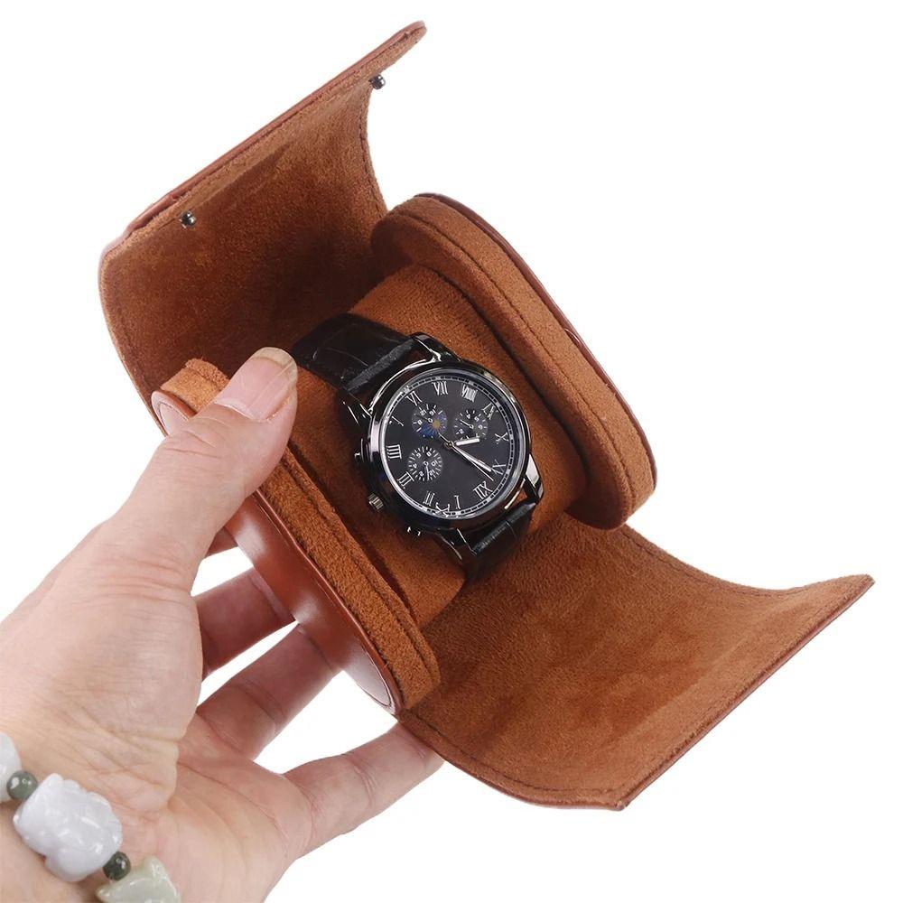 Portable Design Watch Roll Travel Case Single Watch Watch Bag  Wristwatches Protection