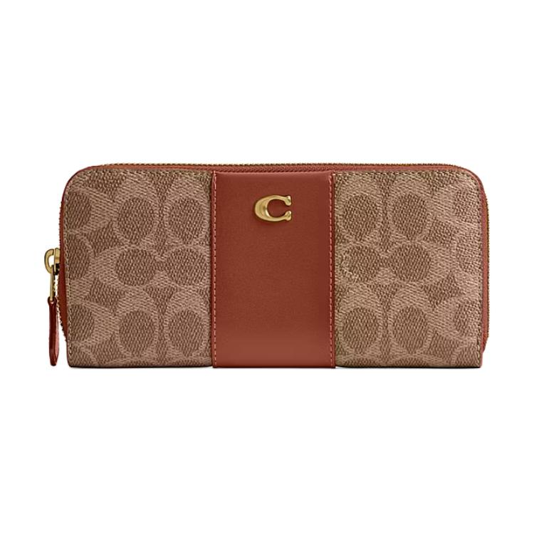 Coach Essential 20 Logo Zip Wallet Unisex Wallet Brown CS031-B4XHG Tan