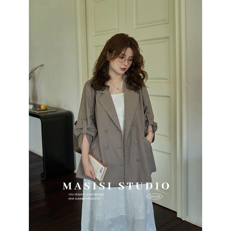 

Chubby plus Size Thin Cool Feeling Loose Suit Jacket