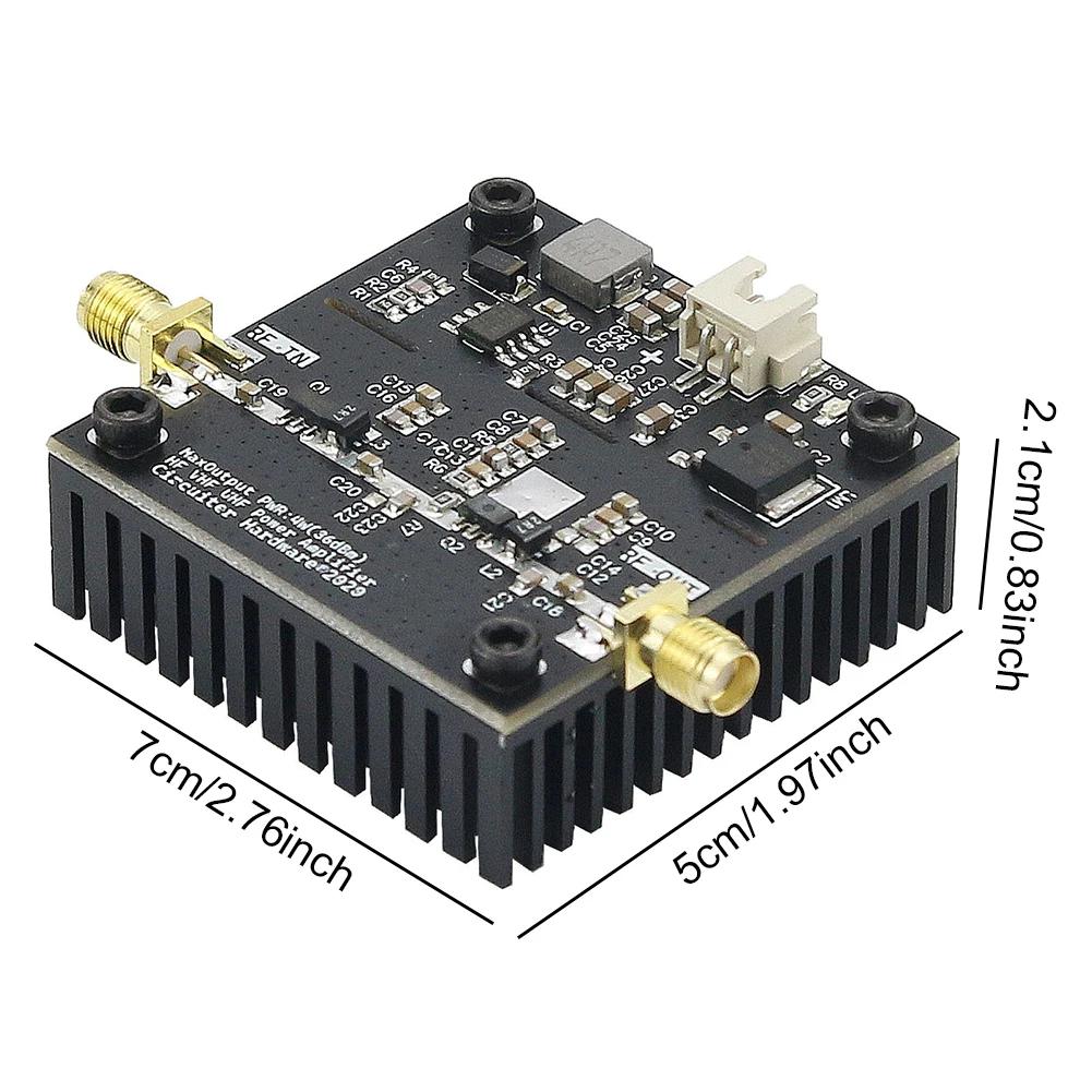 

0.5-800MHz 15W 40dB VHF UHF RF Посилювач Потужності HF VHF UHF Модуль Посилювача Потужності для Радіоаматорського Радіостанції Walkie Talkie чорний