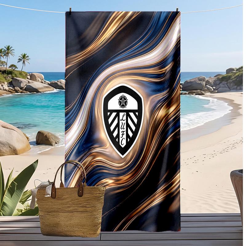 Leeds United Fußball-Druck Strandtuch, Großes Weiches Schnelltrocknendes Handtuch für Strand Camping Schwimmen