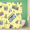 Music Rock Shower Curtains Rap Radio Shower Curtain Bathroom Decorative Waterproof Polyester Fabric Bathtub Screen With Hooks