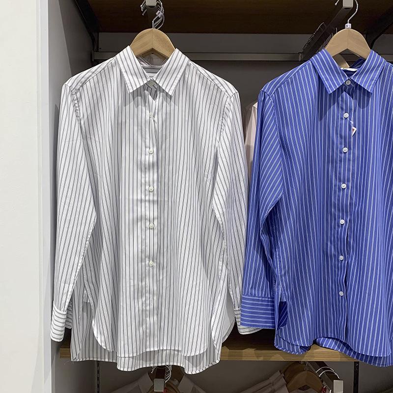 U 1116 Autumn New Women's Striped Loose Casual Shirt Long Sleeve Shirt Air Conditioning Shirt Women's Y169111