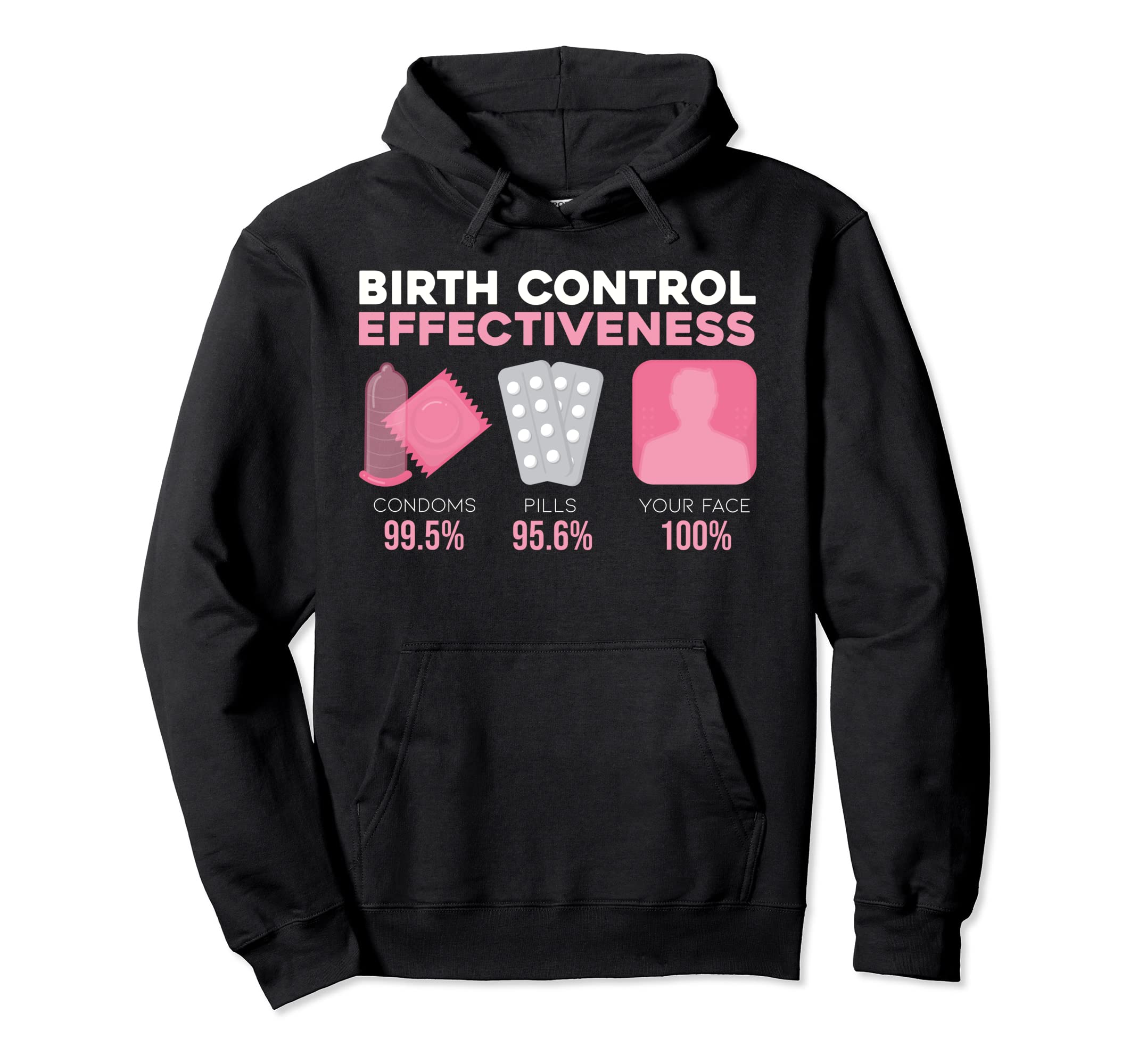 

Funny Contraceptive Face Condom Hoodie 100% чорний