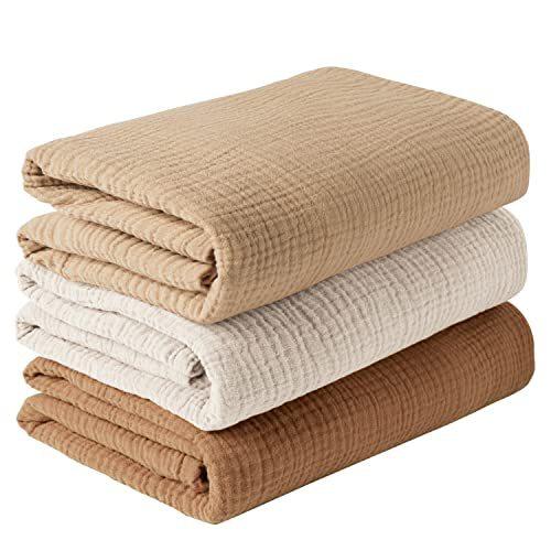 Baby Cotton Yarn Quilt Three-piece Wrapping Towel Newborn Six-layer Wrapping Blanket