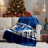 Blue White Crest Pattern Blanket Lightweight Ideal Bedding Blanket Perfect for Travel, Camping, Living Rooms, Offices, Sofas, Fan Christmas gift