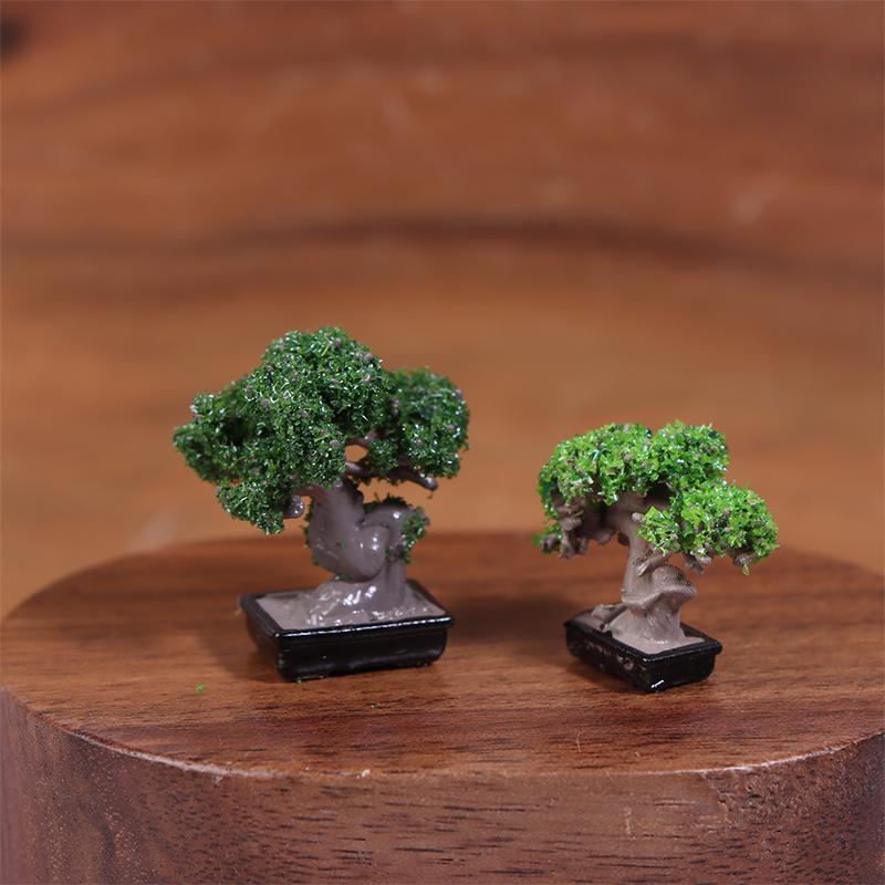 1/12 Dollhouse Simulation Mini Green Tree Potted Dollhouse Home Decorations Dolls House Micro Landscape Garden Ornament